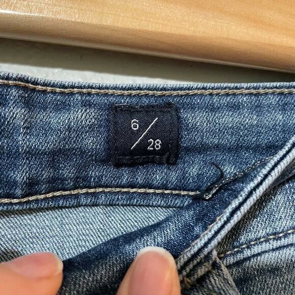 Lucky Brand Womens Blue Distressed Denim Button Fly Denim Skinny Jeans Size 6/28 - Picture 6 of 7